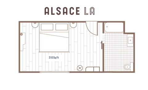 Superior King ADA Floor Plan at Alsace Living, Los Angeles, California